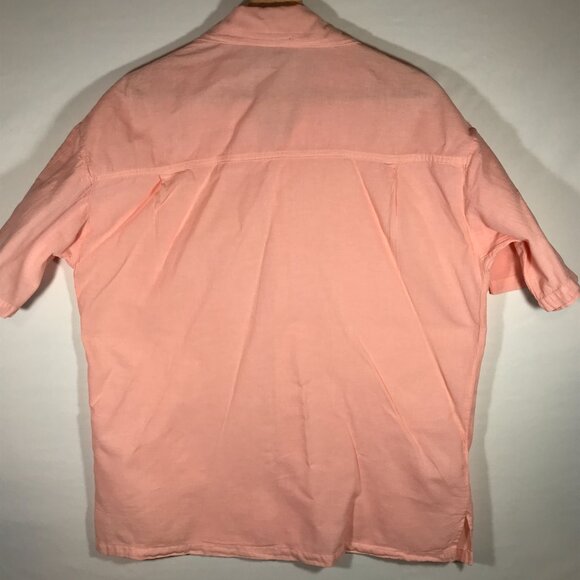 Cotton Seed Women's X-Small Salmon Short Sleeve Button Up Lightweight Top - Picture 4 of 6